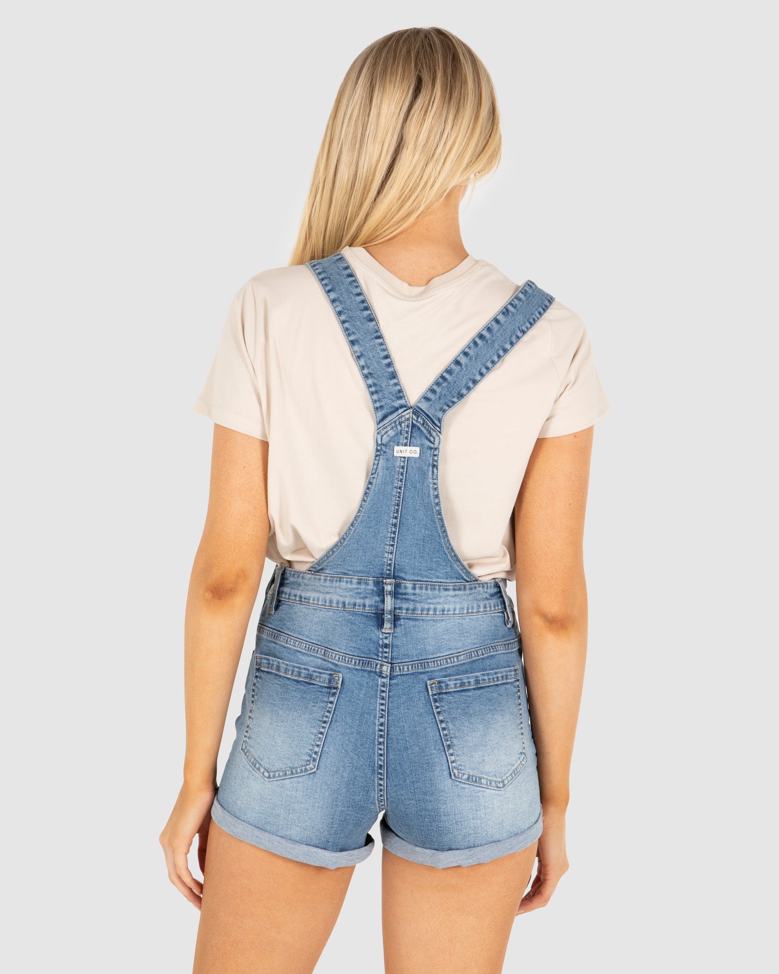 Womens denim sale overalls shorts