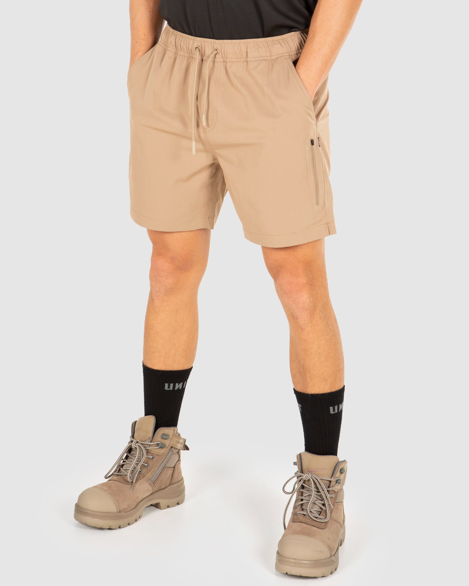 Mens long work on sale shorts