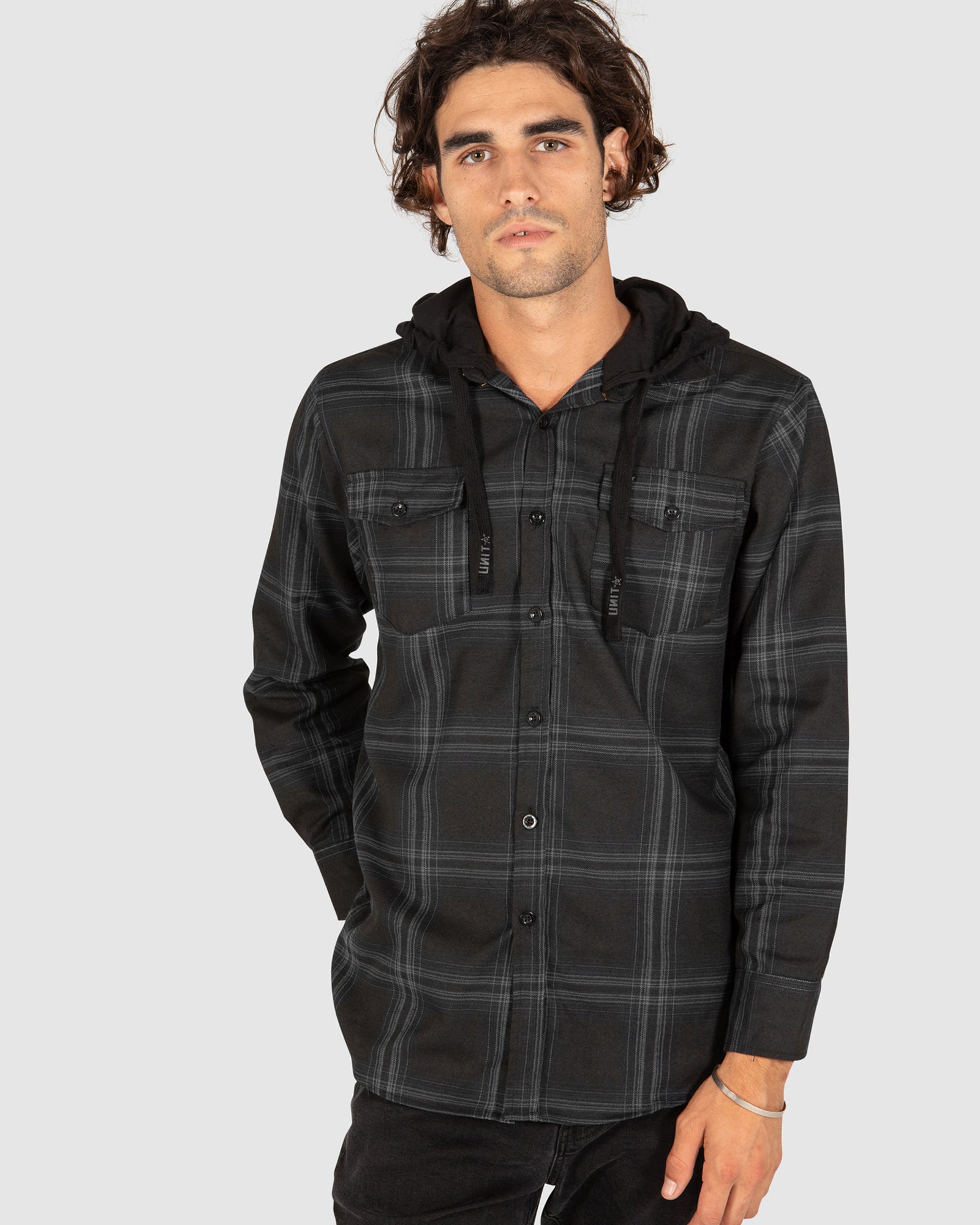 Mens hooded flannel best sale