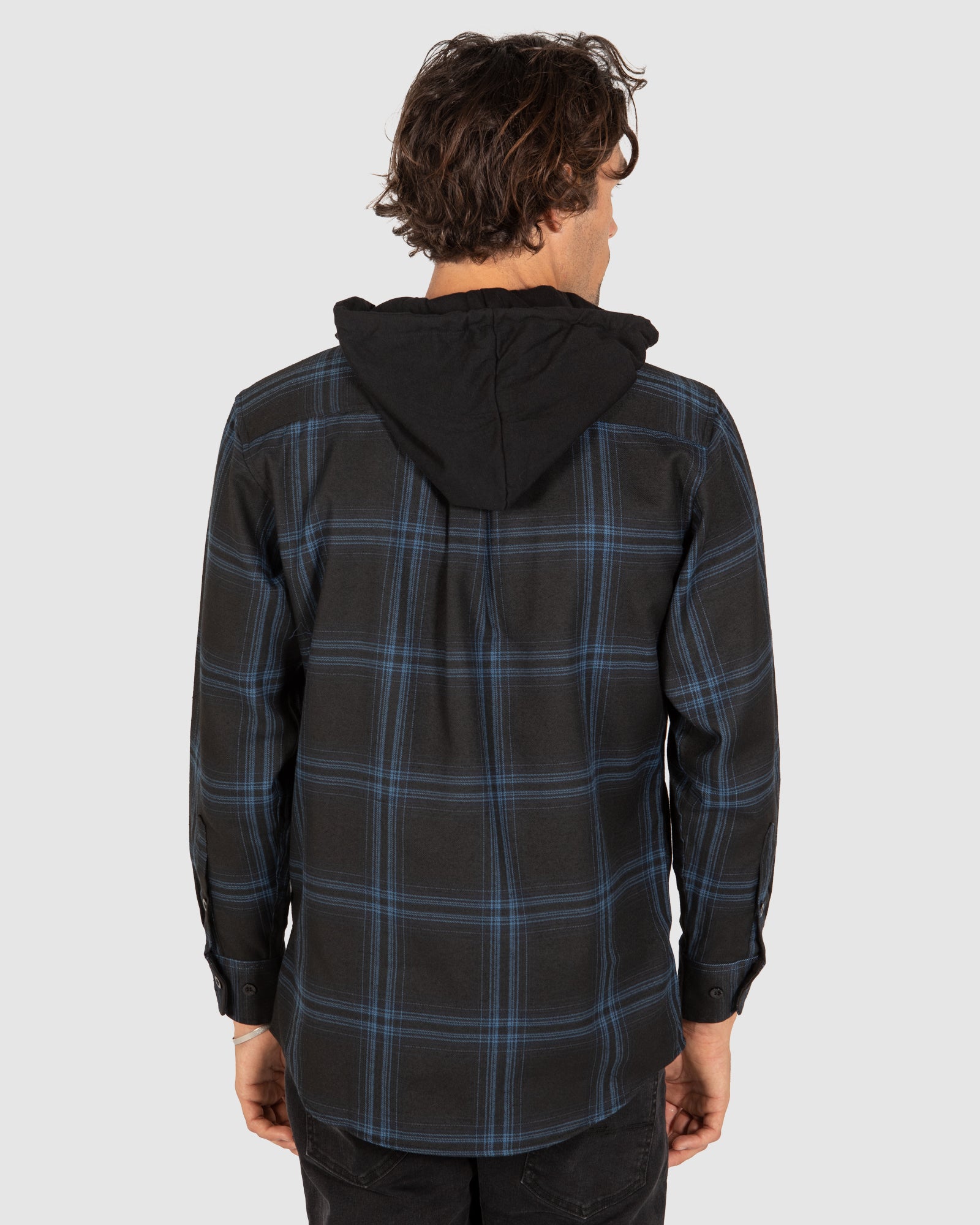 Half flannel hot sale half hoodie